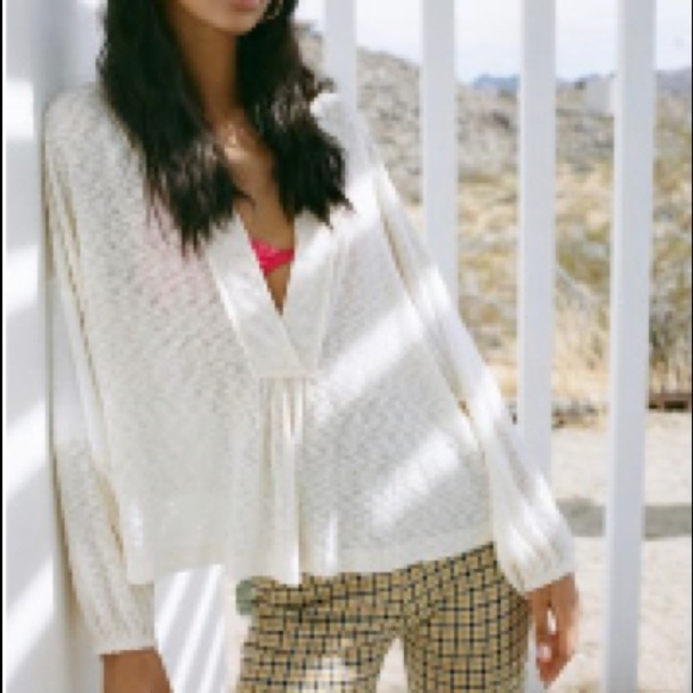 UO Maggie Ribbed V-neck top